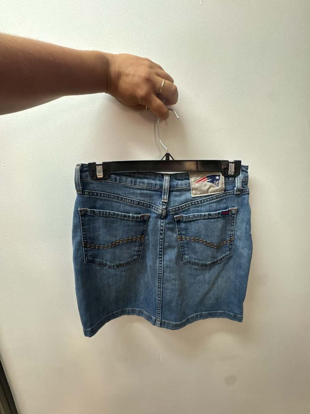 NFL New England Patriots Blitz Mini Denim Skirt